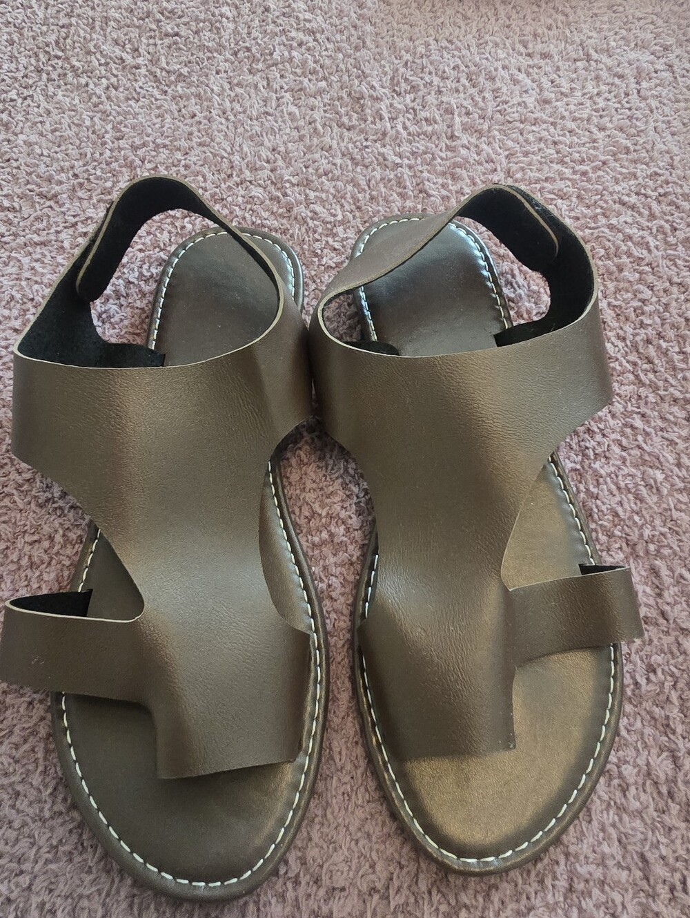 Women's Brown Slide Sandals with Wide Strap